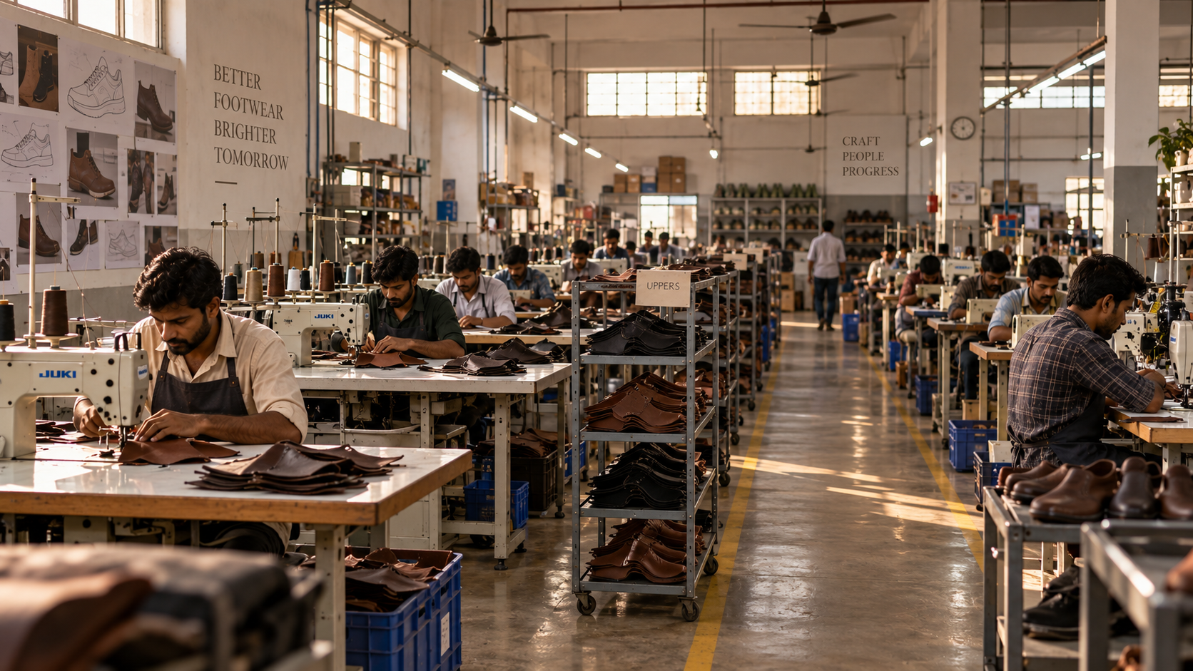 Production floor at OPL International, Agra